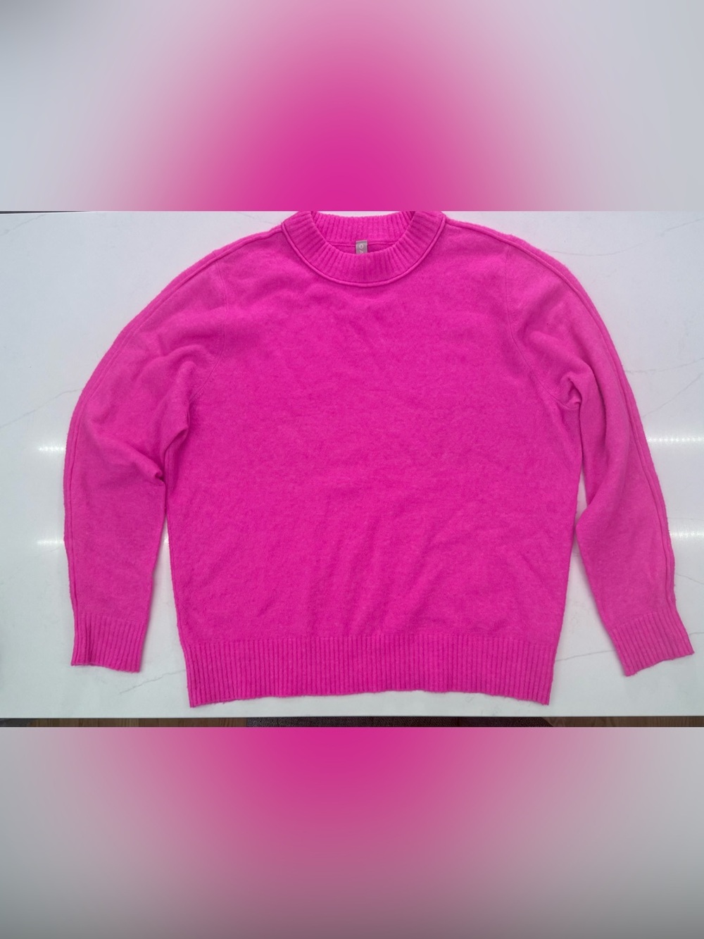 Athleta Vibrant Hot Pink Crewneck Sweater, L